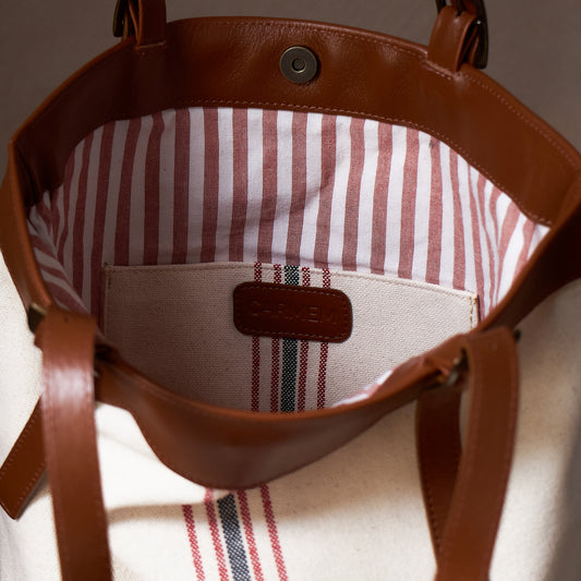 Bolsa Catarina - Tote com Alças em Couro